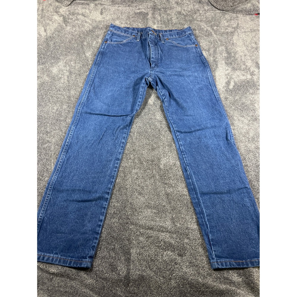 Wrangler 13MWZ Cowboy Cut Original Fit Jeans Mens 35x32 Blue Denim Straight Leg